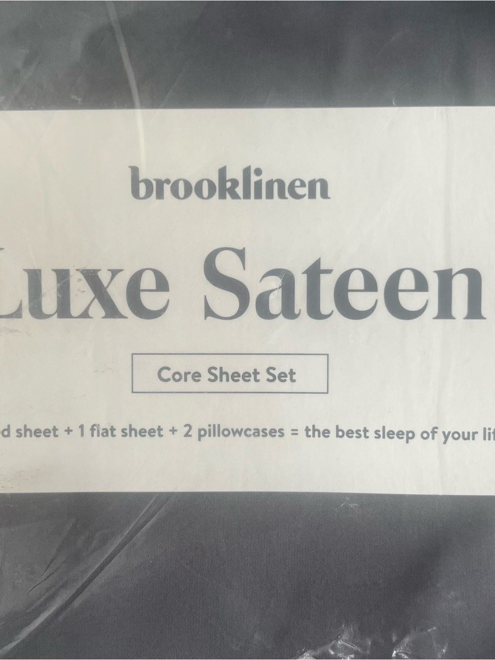 Brooklinen Luxe Sateen Core Sheet Set in Slate Color - Picture 3 of 5